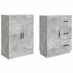 vidaXL Ensemble de Meubles 2 Pièces Gris béton Bois d'ingénierie