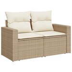 vidaXL Salon de jardin 11 Pièces avec coussins beige résine tressée