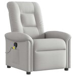 vidaXL Fauteuil de massage inclinable gris nuage tissu