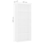 vidaXL Bibliothèque à 5 niveaux Blanc 80x30x189 cm Bois d'ingénierie