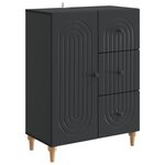 vidaXL Buffet avec tiroir Noir 66 x 34 5 x 90 cm Bois d'ingénierie