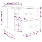 vidaXL Table de chevet HAMAR Gris foncé 40x35x44 5 cm Bois pin massif