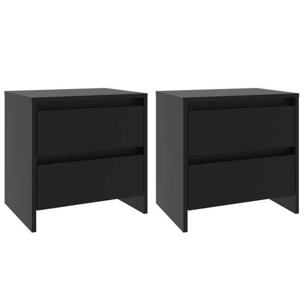 vidaXL Tables de chevet 2 Pièces Noir 45x34 5x44 5 cm Aggloméré