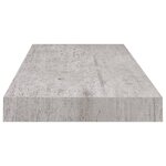 vidaXL Étagères murales flottantes 2 Pièces gris béton 60x23 5x3 8 cm MDF