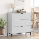 vidaXL Buffet Blanc brillant 79 5 x 33 x 82 cm Bois d'ingénierie
