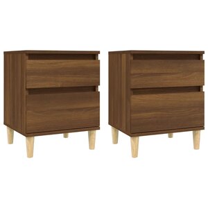 vidaXL Tables de chevet 2 Pièces Chêne marron 40x35x50 cm