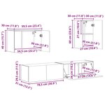 vidaXL Ensemble de meuble TV mural 4 Pièces Bois ancien Bois d'ingénierie