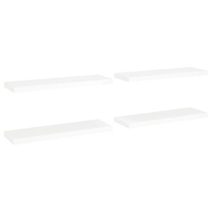vidaXL Étagères murales flottantes 4 Pièces blanc 80x23 5x3 8 cm MDF