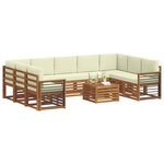 vidaXL Ensemble de canapés d'extérieur 10 pc Naturel et Crème