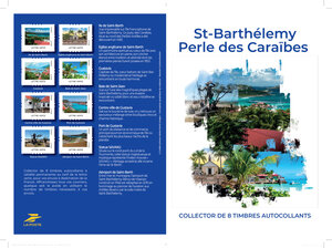 Collector 8 timbres - Saint Barthélémy - Perle des Caraïbes - Lettre Verte