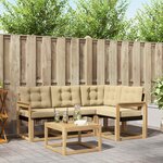 vidaXL Ensemble de canapés d'extérieur 5 pc Blanc et Beige