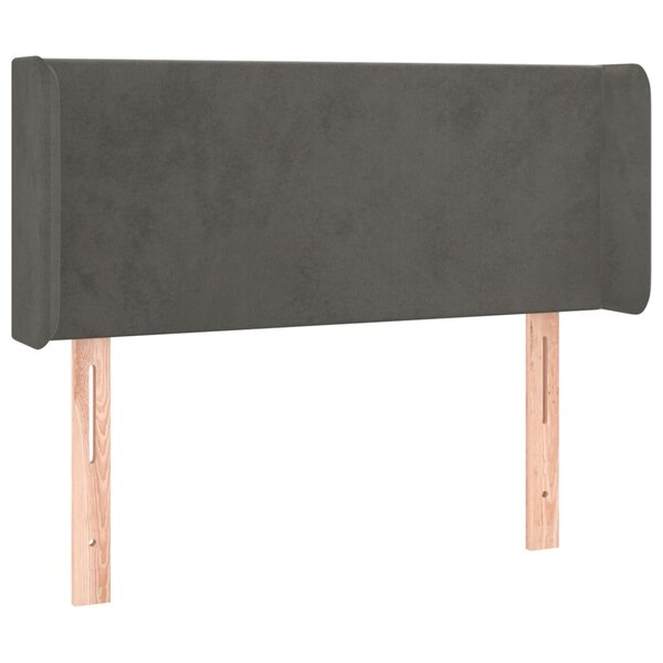 vidaXL Tête de lit avec oreilles Gris foncé 103x16x78/88 cm Velours