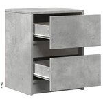vidaXL Armoires de chevet et lumières LED 2 Pièces gris béton