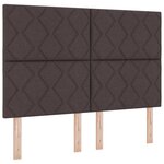 vidaXL Lit à ressorts avec matelas Marron foncé 160 x 200 cm tissu