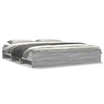 vidaXL Cadre de lit sans matelas sonoma gris 200x200 cm