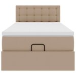 VidaXL Lit ottoman et matelas cappuccino 90x190 cm similicuir