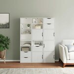 vidaXL Armoires latérales 6 Pièces ODDA blanc 40x24x79 cm bois massif pin