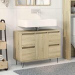 vidaXL Armoire salle de bain chêne sonoma 80x33x60cm bois d'ingénierie