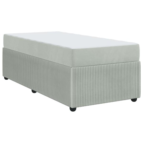 vidaXL Cadre de lit avec matelas Gris clair 100 x 200 cm tissu