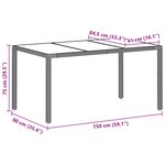Ensemble de salle à manger de jardin 5 pièces avec coussins gris clair en poly rotin