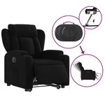 vidaXL Fauteuil inclinable électrique noir tissu