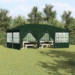 vidaXL Tente de fête avec 10 parois latérales vertes 6x4 m PE