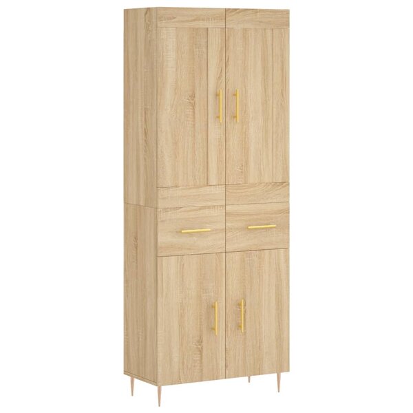 vidaXL Buffet haut Chêne sonoma 69 5x34x180 cm Bois d'ingénierie