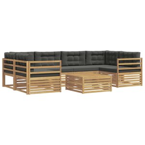 vidaXL Ensemble de canapés d'extérieur 7 pc Blanc et anthracite