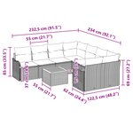 Ensemble de canapé de jardin vidaXL 9 pièces avec coussins Beige Poly Rotin Acacia