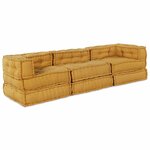vidaXL Unité de canapé modulaire 3 Pièces Jaune Tissu