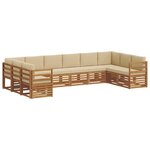 vidaXL Ensemble de canapés d'extérieur 10 pc Naturel et Beige