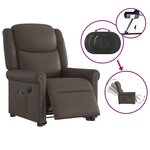 vidaXL Fauteuil inclinable massage électrique marron brillant
