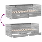 vidaXL Lit de jour avec tiroirs sans matelas sonoma gris 90x200 cm