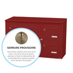 Bloc collectif Leabox 3x2  grade 3  simple face  extérieur  fixation murale  rouge brun ral 3011 finition brillante