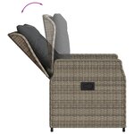 vidaXL Ensemble à manger de jardin et coussins 7 Pièces gris rotin