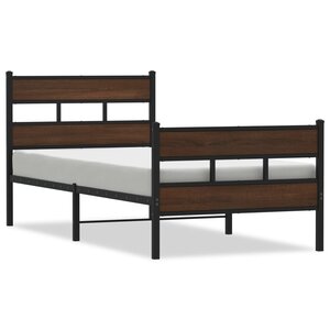 vidaXL Cadre de lit sans matelas avec tête de lit pied de lit 90x200cm