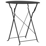 vidaXL Ensemble de bistro 3 Pièces Acier Noir