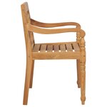 vidaXL Chaises Batavia lot de 2 et coussins bordeaux Bois teck massif