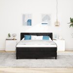 lit box spring vidaXL avec matelas Noir 140x200 cm Velours