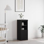 Buffet vidaXL avec lumières LED Chêne Noir 41x37x100 cm