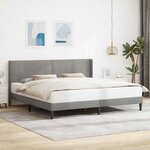 vidaXL Cadre de lit avec tête de lit Gris clair 200 x 200 cm Velours