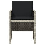 vidaXL Chaises de jardin avec coussins lot de 4 gris clair poly rotin