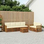 vidaXL Ensemble de canapés d'extérieur 7 pc Naturel et Crème