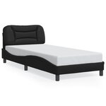 vidaXL Cadre de lit avec tête de lit Noir 80x200 cm Similicuir