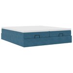 vidaXL Cadre de lit ottoman avec matelas bleu foncé 200x200 cm velours