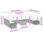 vidaXL Ensemble de canapé de jardin 11 Pièces Noir