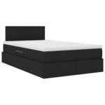 vidaXL Lit avec rangement et matelas avec matelas Noir 120 x 200 cm