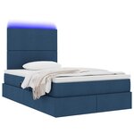 vidaXL Lit avec rangement et LED Bleu 120 x 200 cm Polyester