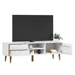 vidaXL Meuble TV MOLDE Blanc 158x40x49 cm Bois de pin massif