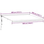 vidaXL Auvent rétractable automatique bordeaux 400x300 cm